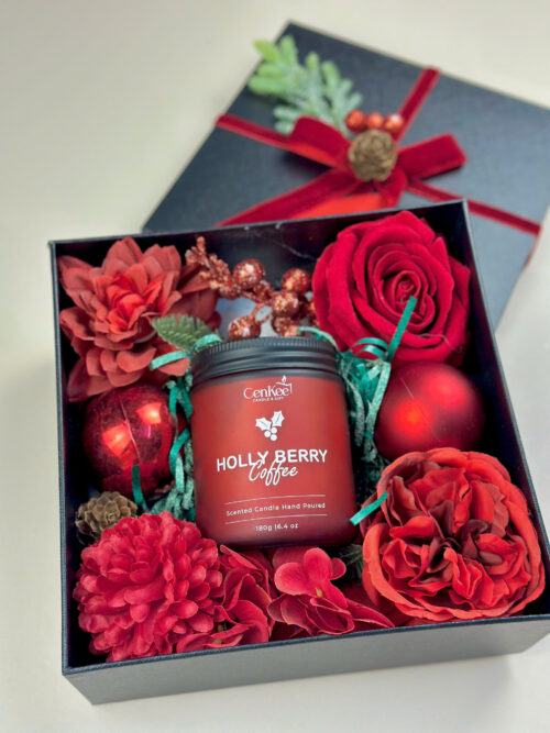 Hộp Quà Vuông + Nến Thơm 6,4 OZ