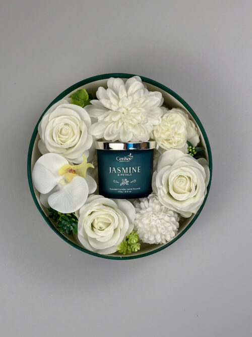 Hộp Quà Xanh Tròn + Nến Thơm 6,0 OZ